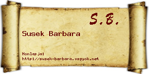 Susek Barbara névjegykártya